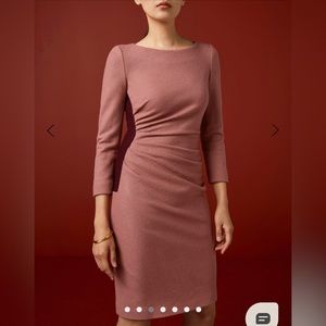The Fold Evesham Dress, Rose Pink Stretch Wool